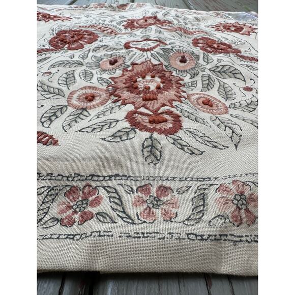 Pottery Barn Terra Kalamkari Pillow Sham new 20x20 Embroidered India beige euro - Picture 3 of 13